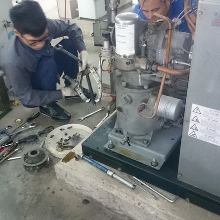 KHẮC PHỤC LỖI NHIỆT ĐỘ CAO MÁY NÉN KHÍ